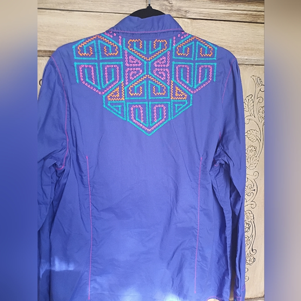 Cruel Embroidered Purple Women's Western Shirt